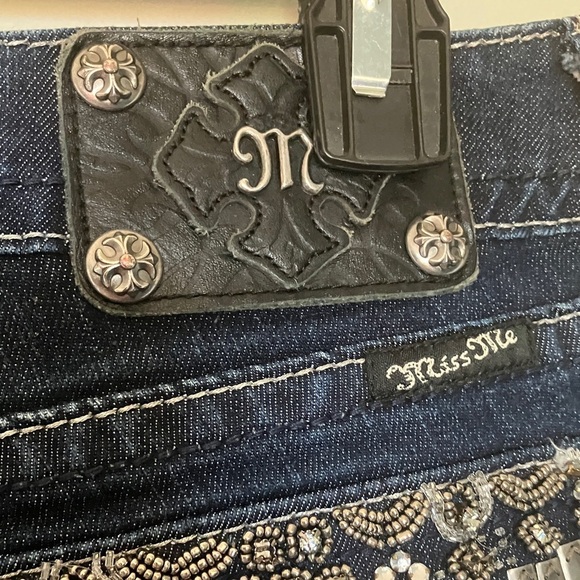 Miss Me Skinny Dark Blue Denim Jeans Size 30 - Picture 8 of 12